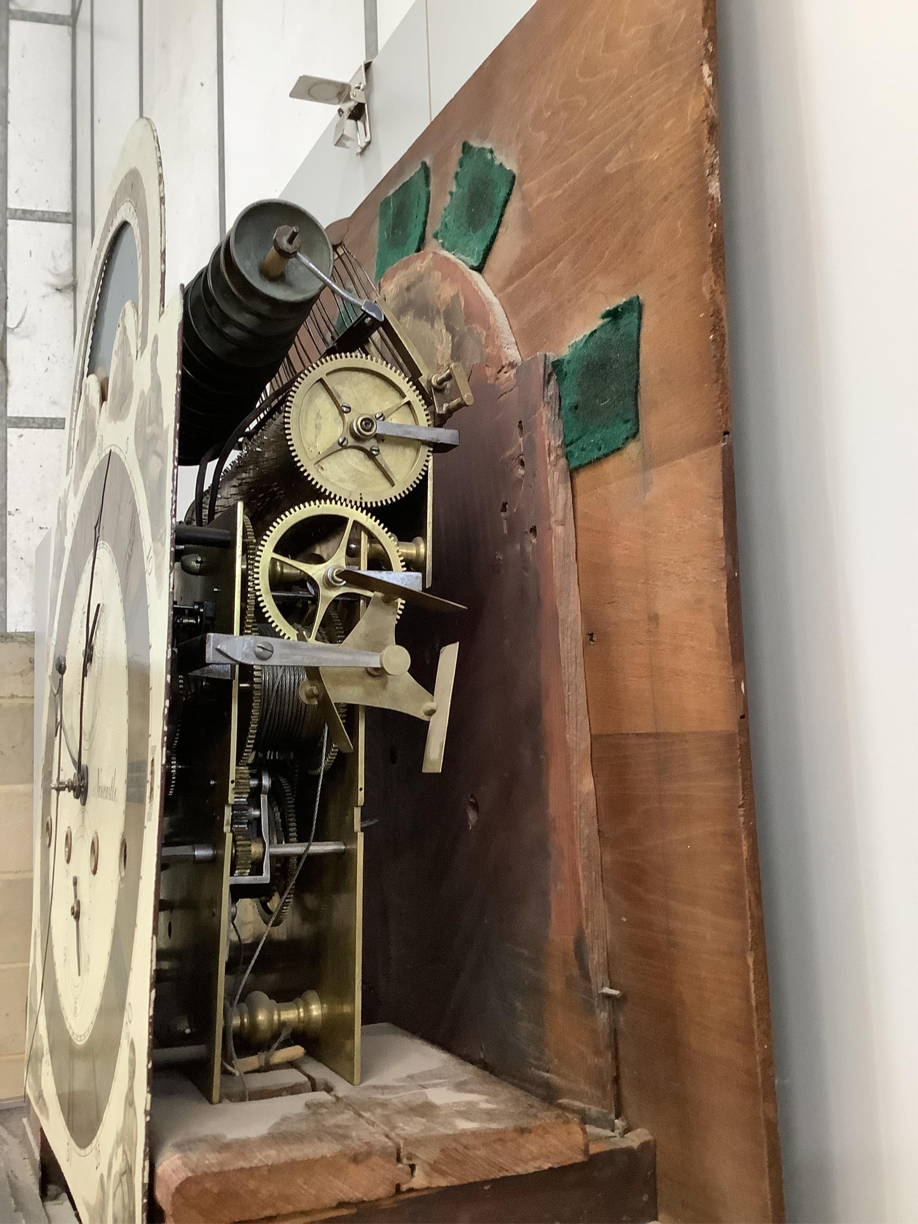 An early 20th century mahogany eight day longcase clock, marked Tomlinson, Newcastle, height 252cm